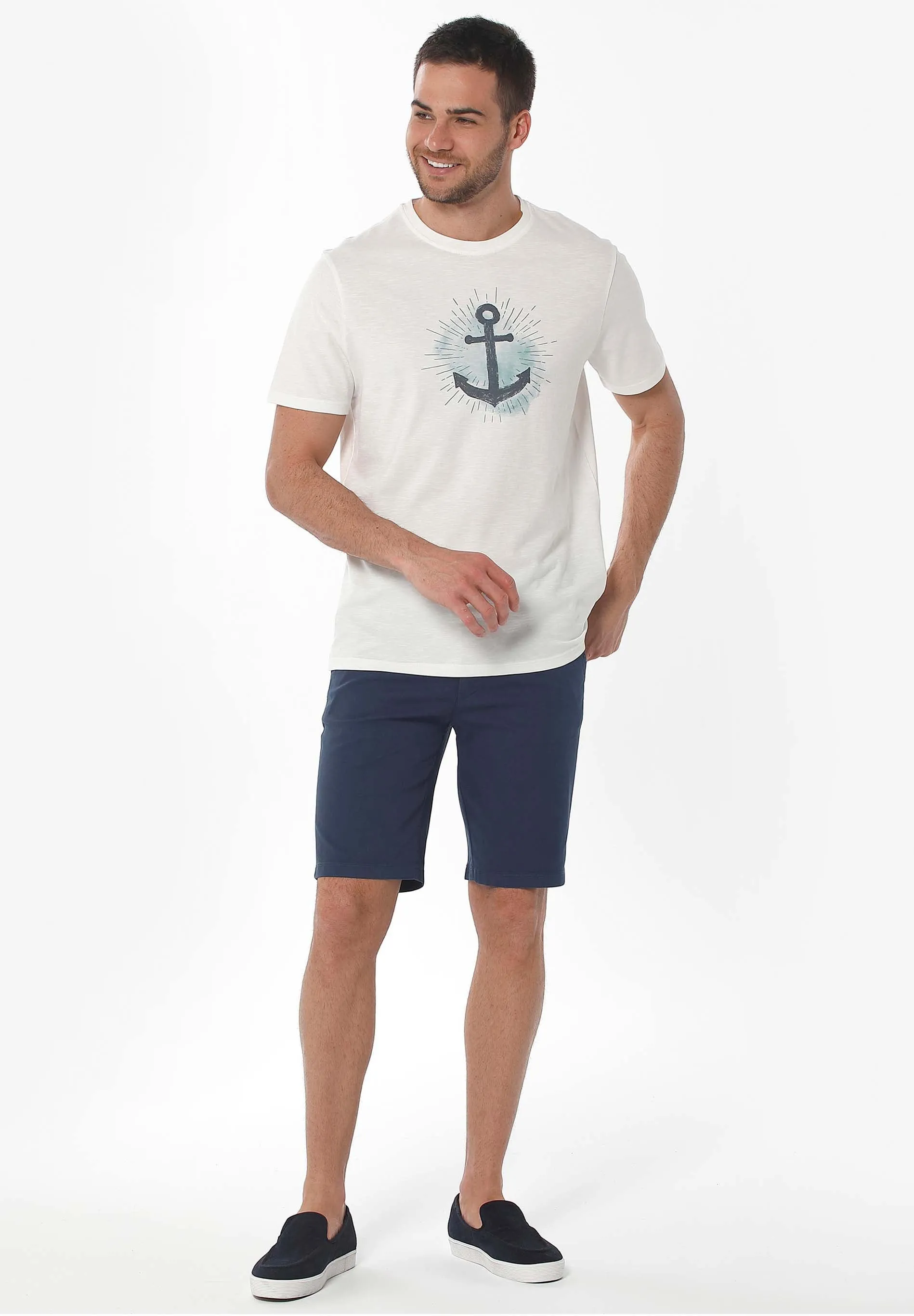 Men's Slim Organic Cotton Chino Shorts Navy sold by Ivalo.com product image thumbnail 2