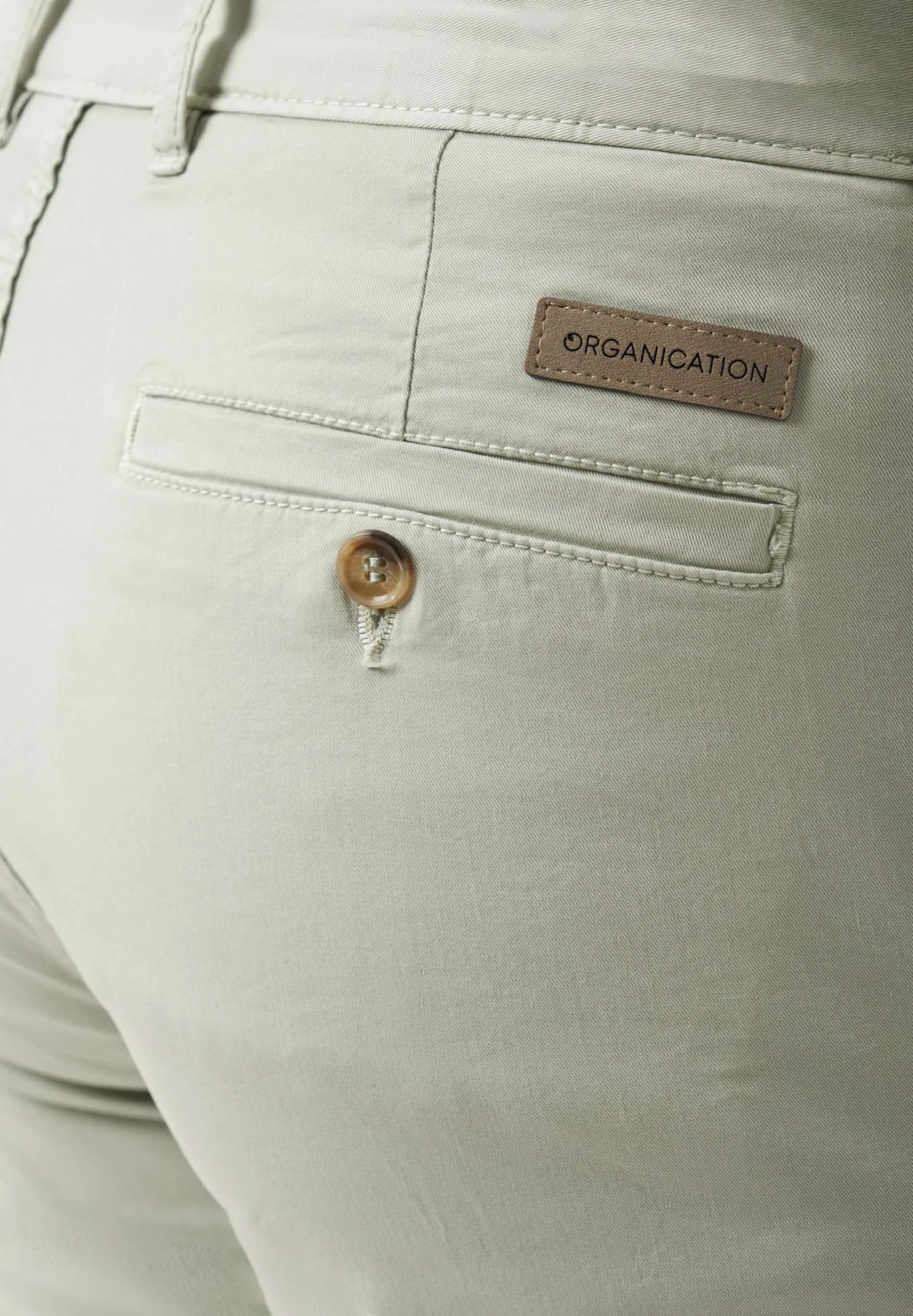 Men's Slim-Fit Organic Cotton Chino Shorts Green Moss sold by Ivalo.com product image thumbnail 5