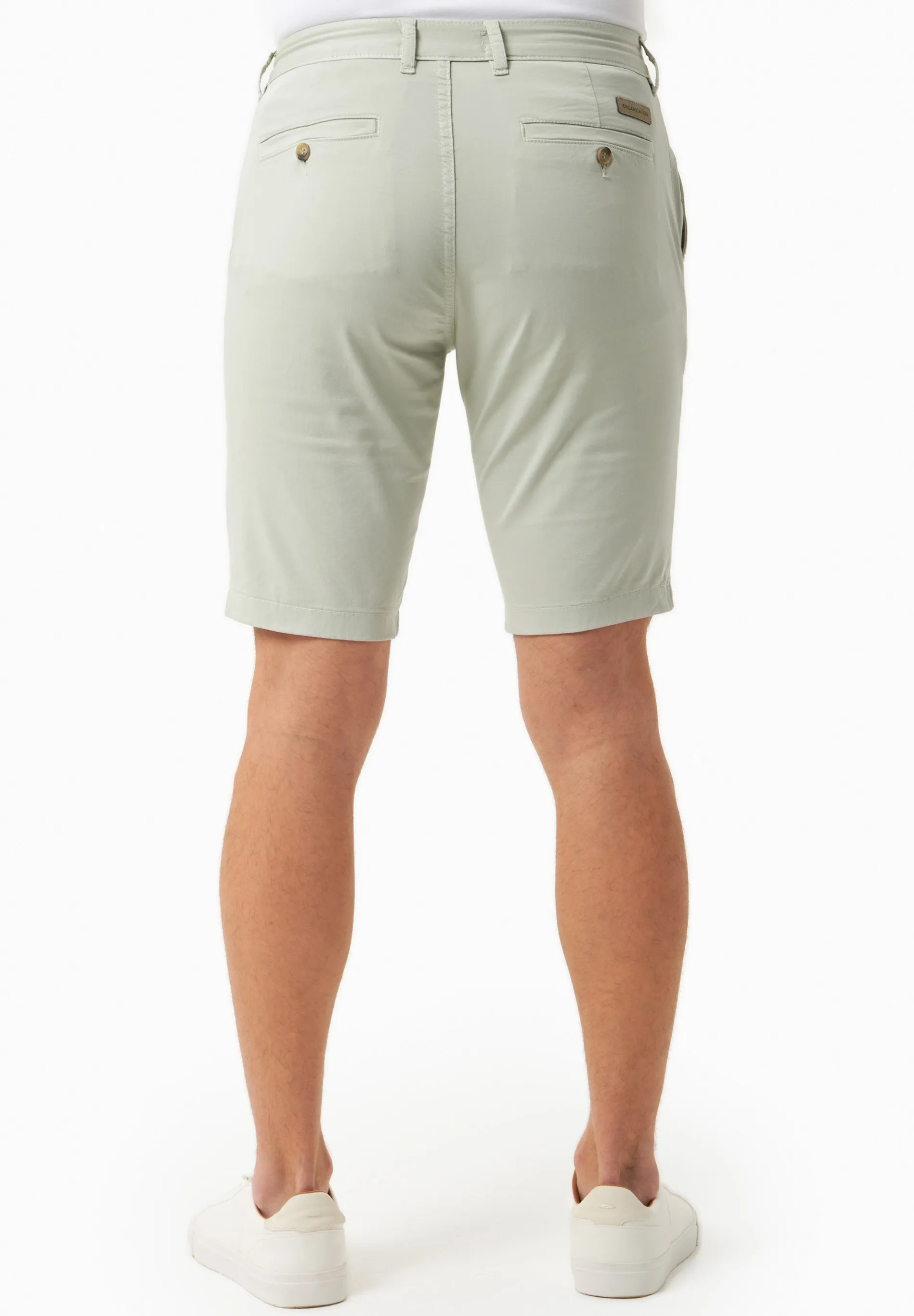 Men's Slim-Fit Organic Cotton Chino Shorts Green Moss sold by Ivalo.com product image thumbnail 4