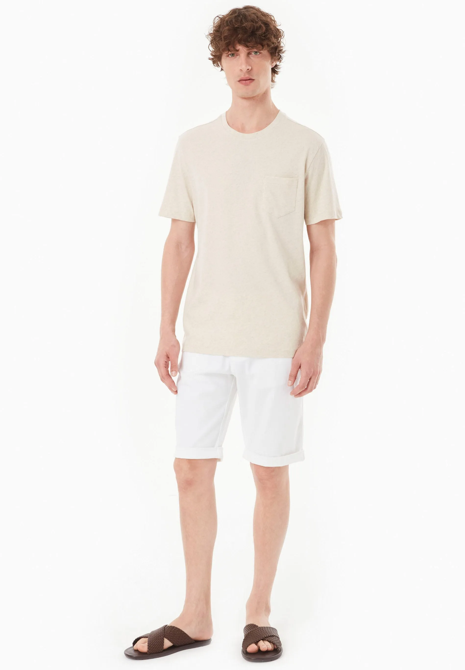 Men's Regular-Fit Organic Cotton Shorts White sold by Ivalo.com product image thumbnail 2
