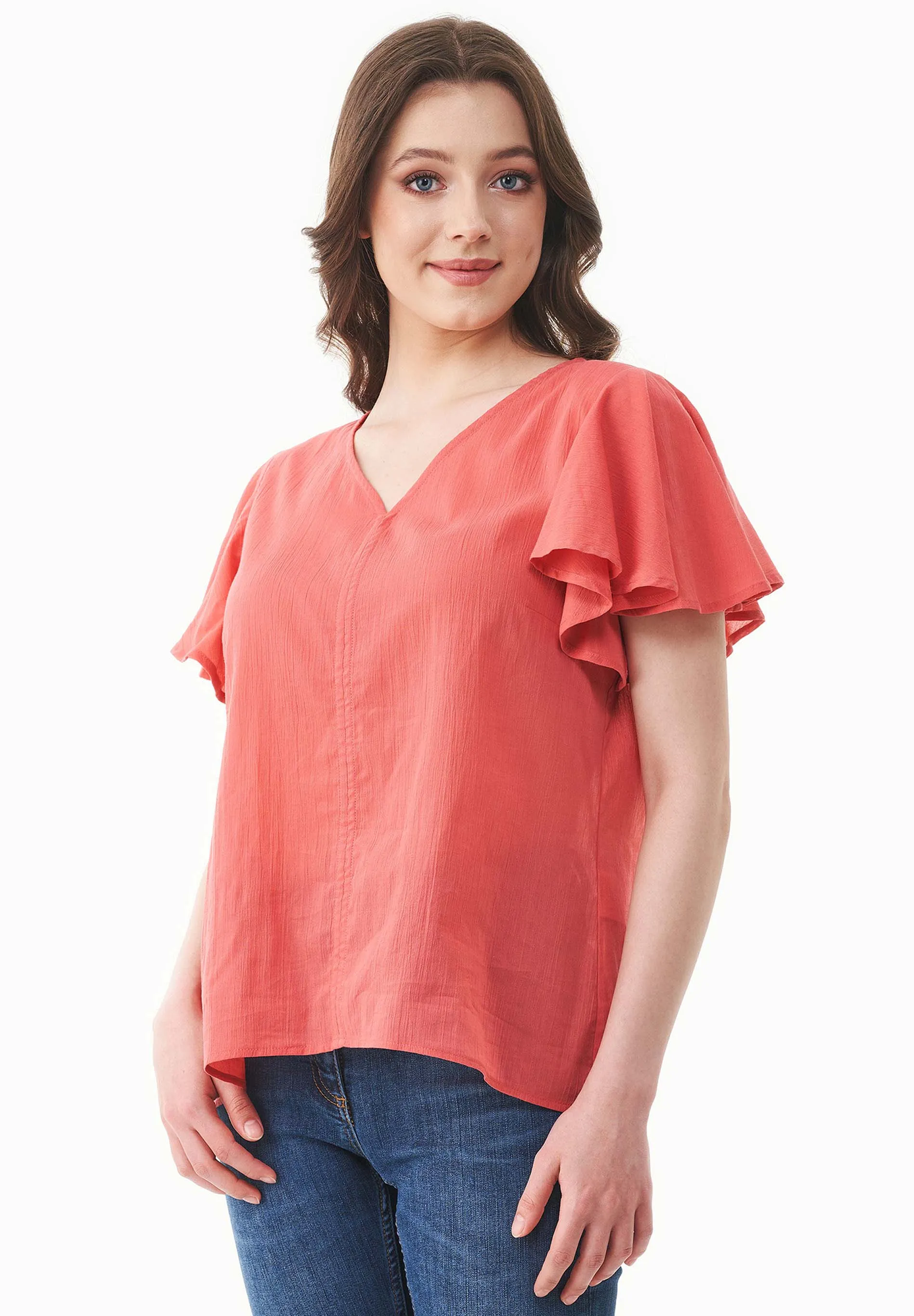 Butterfly Sleeve V-Neck Blouse Radiant Red sold by Ivalo.com product image thumbnail 5