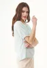 Short Sleeved Organic Cotton Voile Blouse Pale Blue sold by Ivalo.com
