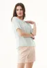 Short Sleeved Organic Cotton Voile Blouse Pale Blue sold by Ivalo.com