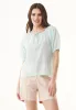 Short Sleeved Organic Cotton Voile Blouse Pale Blue sold by Ivalo.com