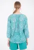 Patterned Organic Cotton Voile Blouse Emerald Flower sold by Ivalo.com