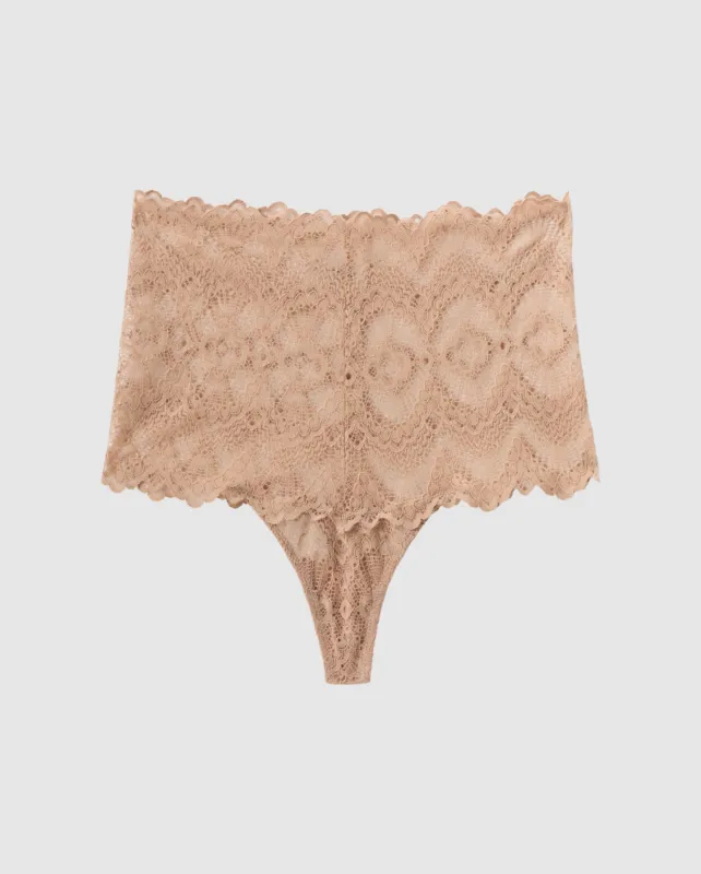 Lace Galloon Thong Warm Nude sold by Ivalo.com