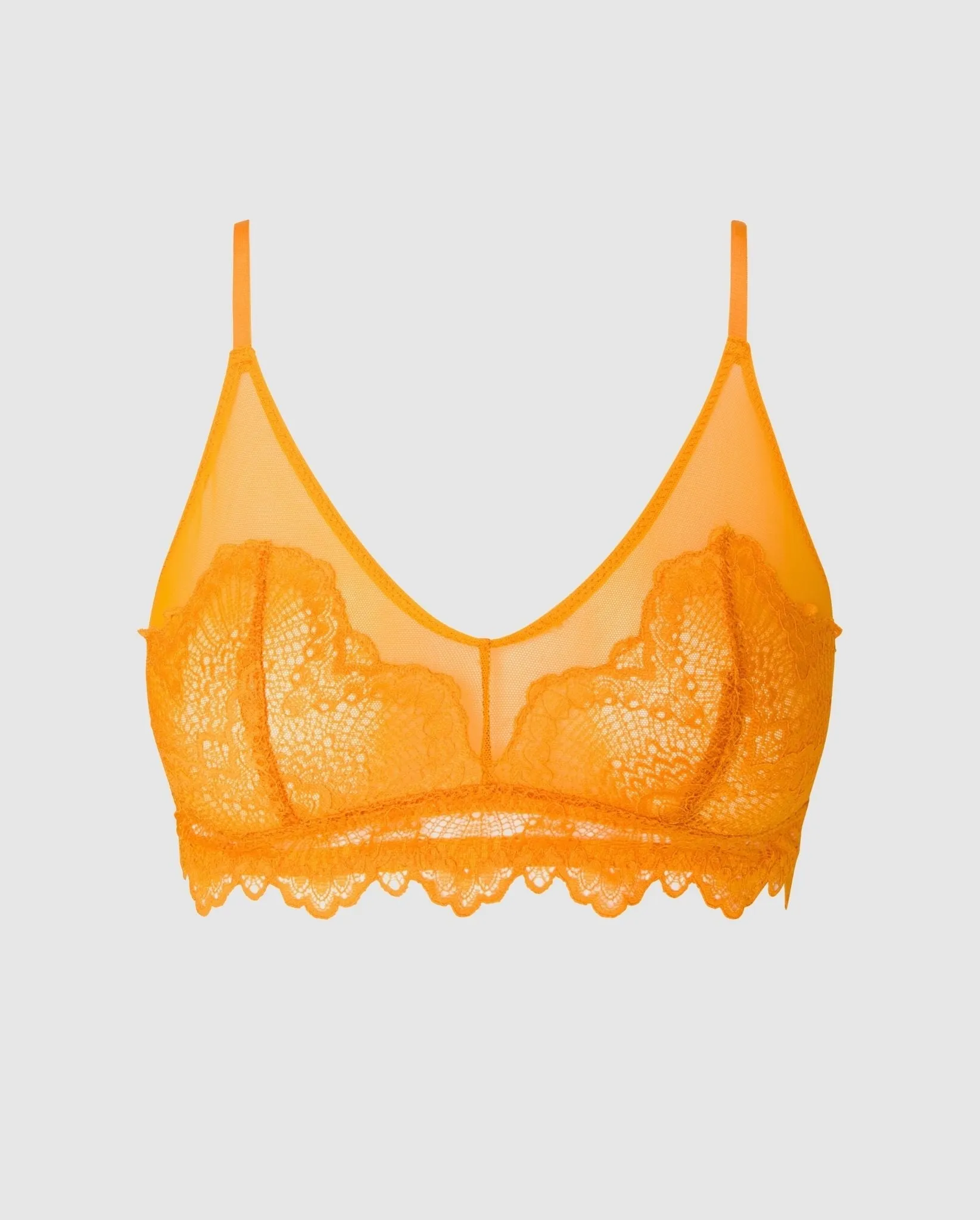Lace Mesh Triangle Bralette Apricot sold by Ivalo.com
