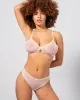 Mesh Lace Trim Bikini Briefs Powder Pink/Light Yellow sold by Ivalo.com