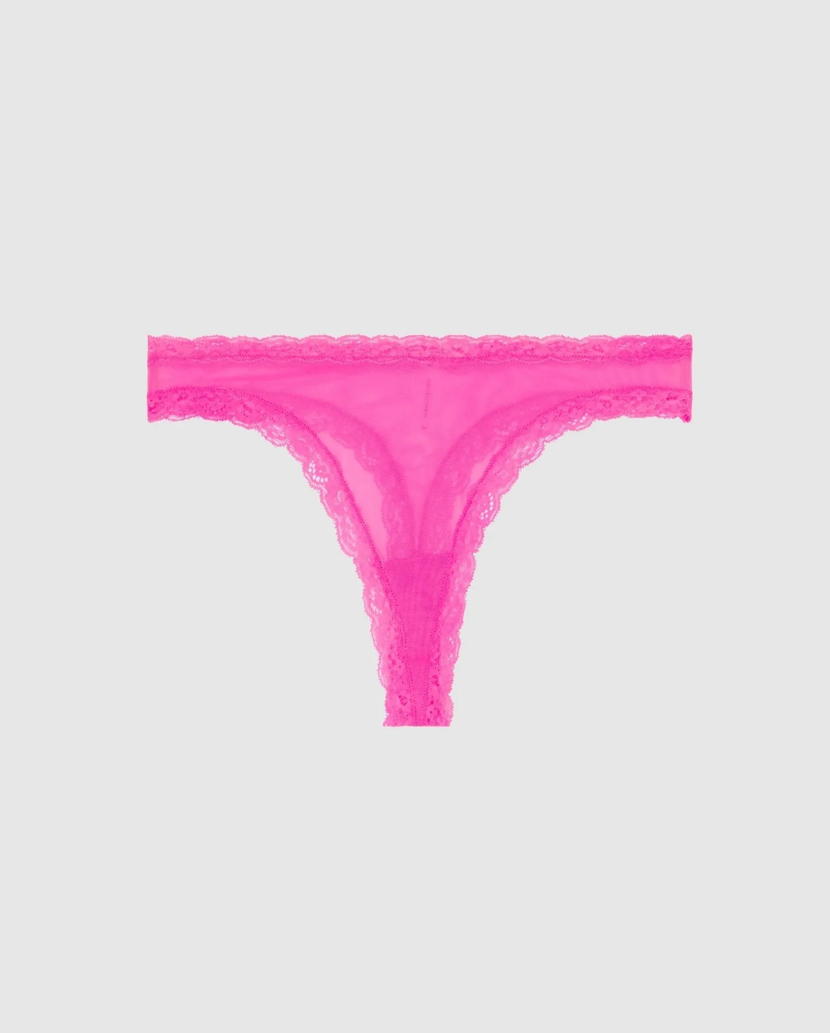 Mesh Lace Trim Thong Neon Pink sold by Ivalo.com