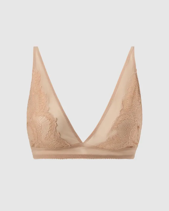 Lace Plunge Bralette Warm Nude sold by Ivalo.com