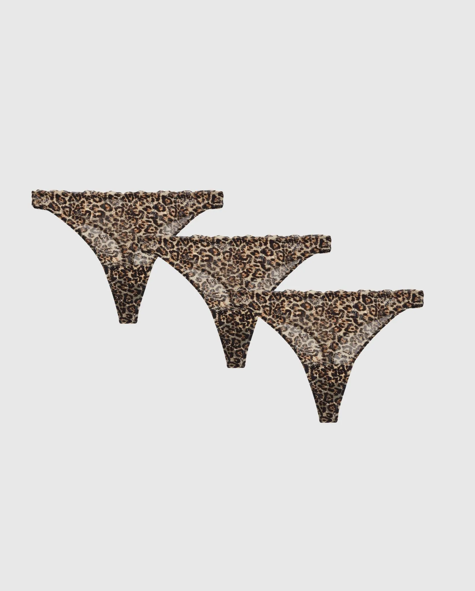 Lace Thong 3-Pack Leopard sold by Ivalo.com