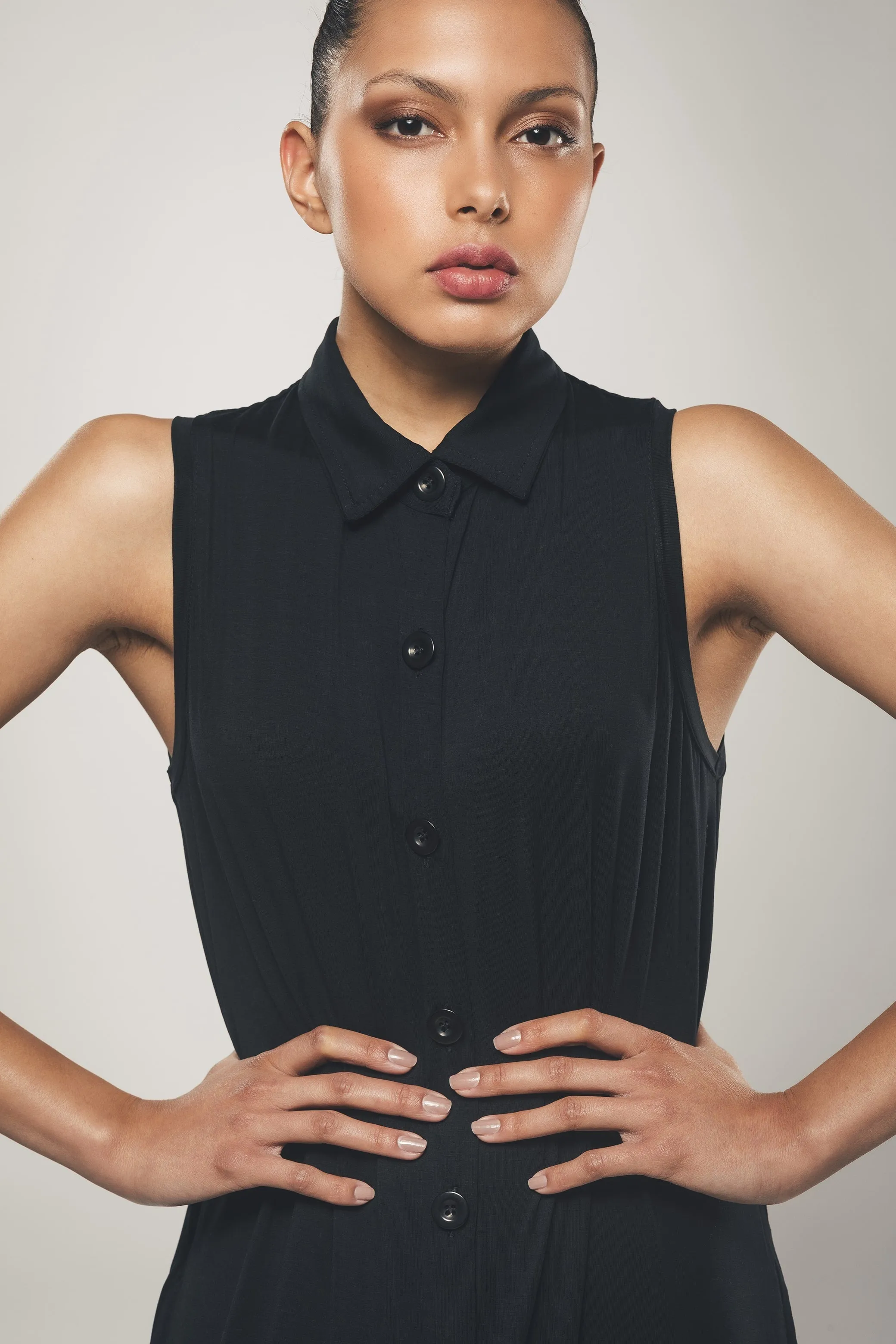 Sleeveless Shirt Dress Black sold by Ivalo.com product image thumbnail 2