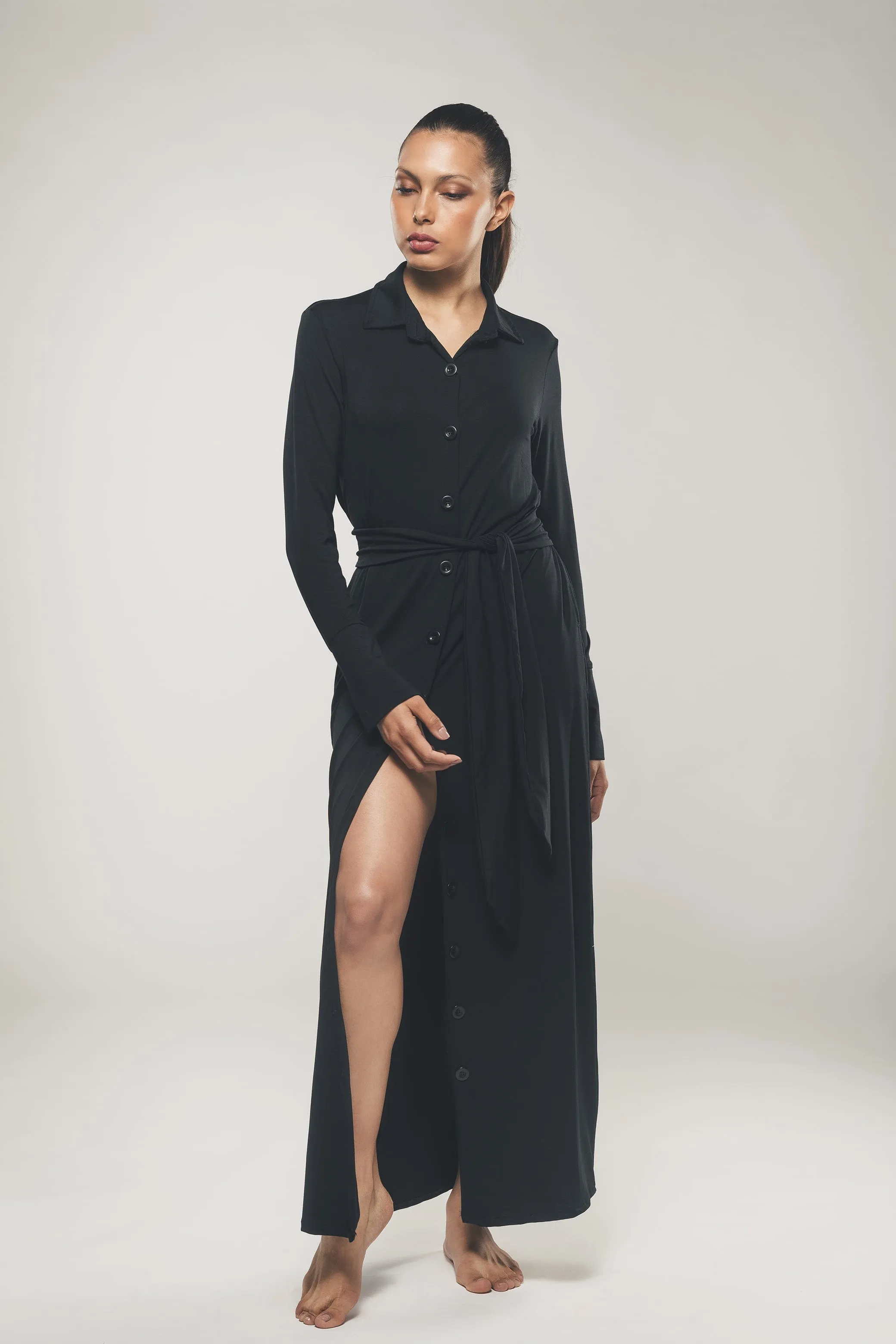 Maxi Shirt Dress Black sold by Ivalo.com product image thumbnail 2