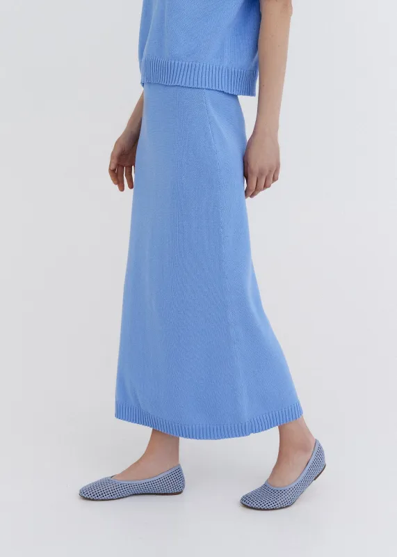 Knitted Cotton Midi Skirt Sky sold by Ivalo.com