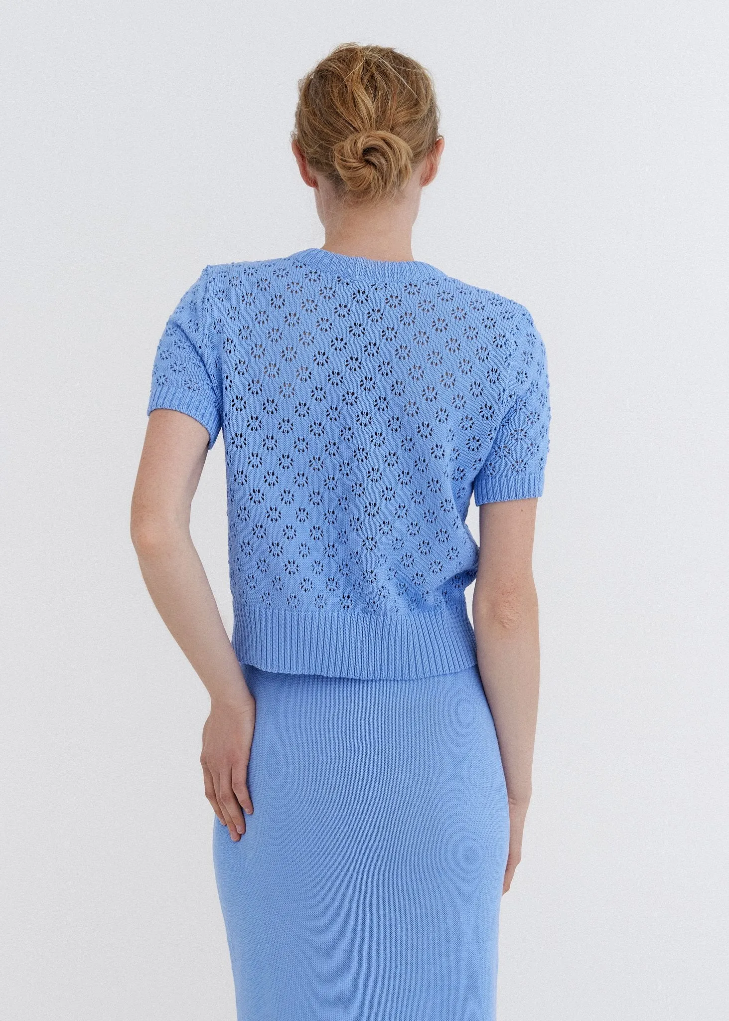 Knitted Cotton Lace Top and Skirt Set Sky sold by Ivalo.com product image thumbnail 5