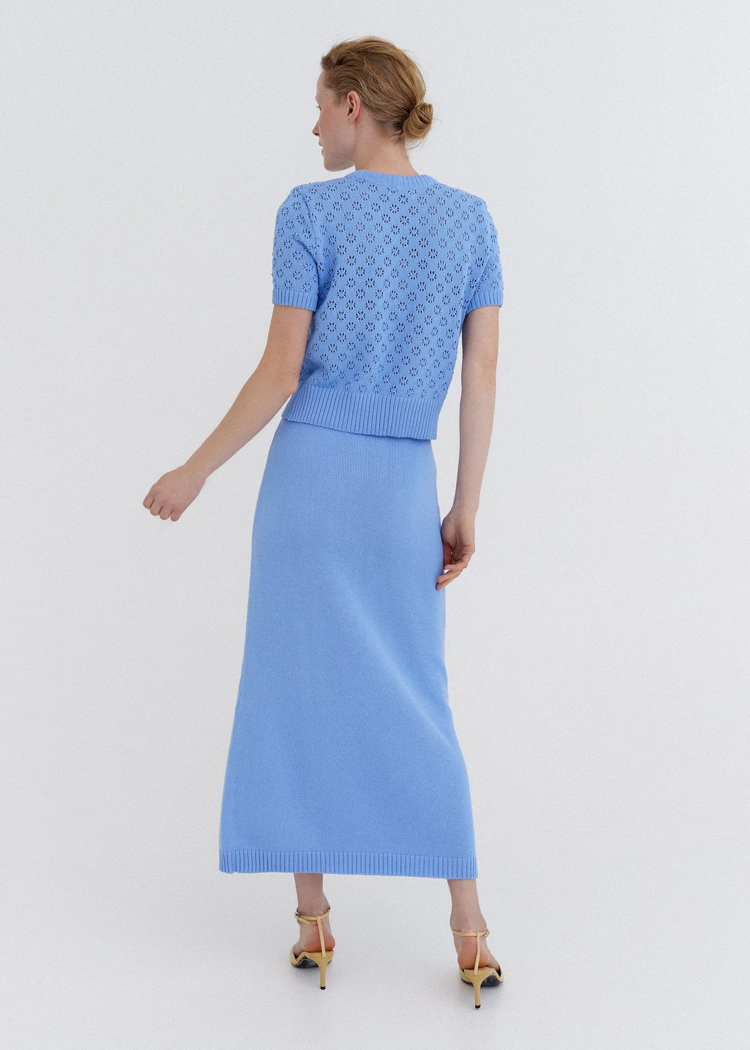 Knitted Cotton Lace Top and Skirt Set Sky sold by Ivalo.com product image thumbnail 2