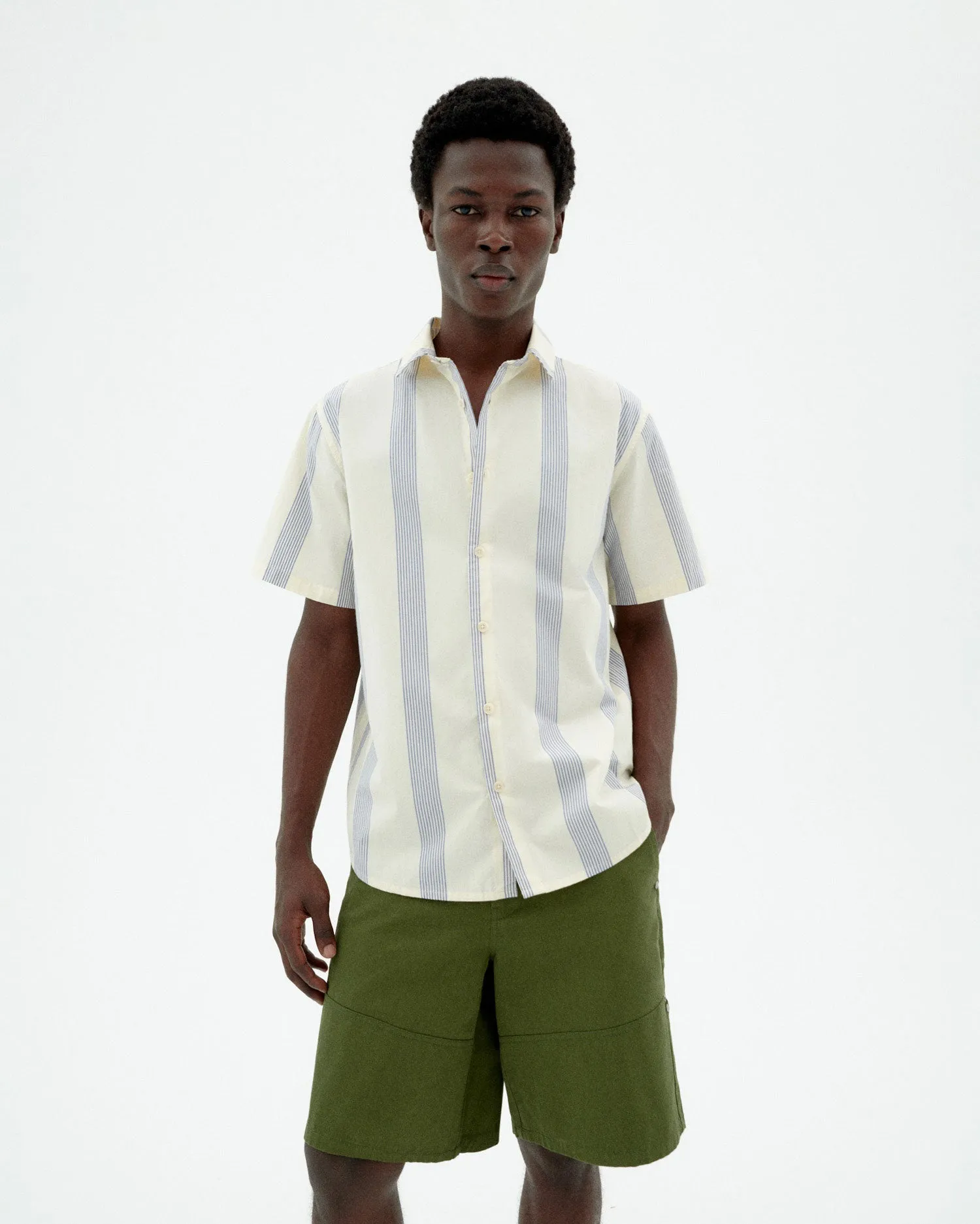 Men's Tom Button-Up Shirt Blue Stripes sold by Ivalo.com