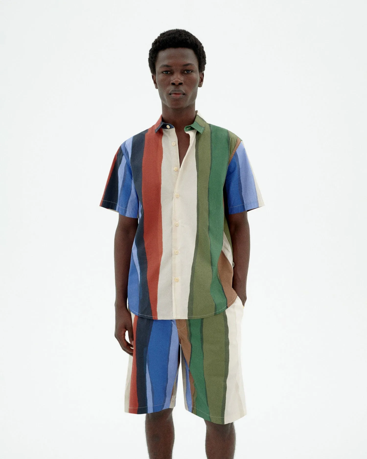 Men's Tom Button-Up Shirt River Stripes Multicolor sold by Ivalo.com