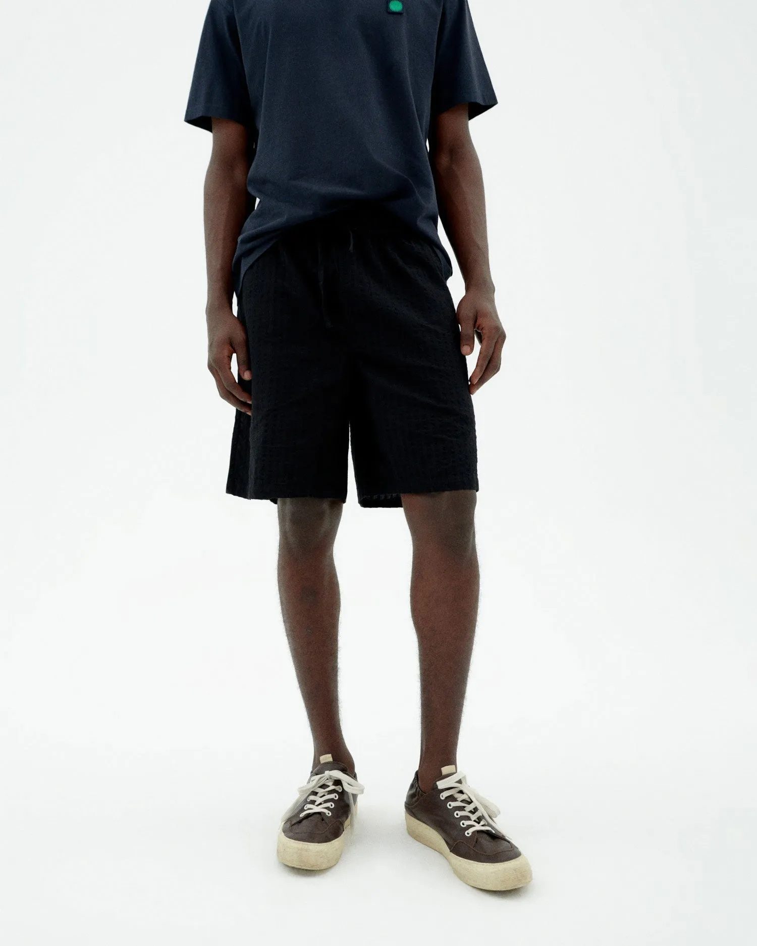 Henry Bermuda Shorts Seersucker Black sold by Ivalo.com