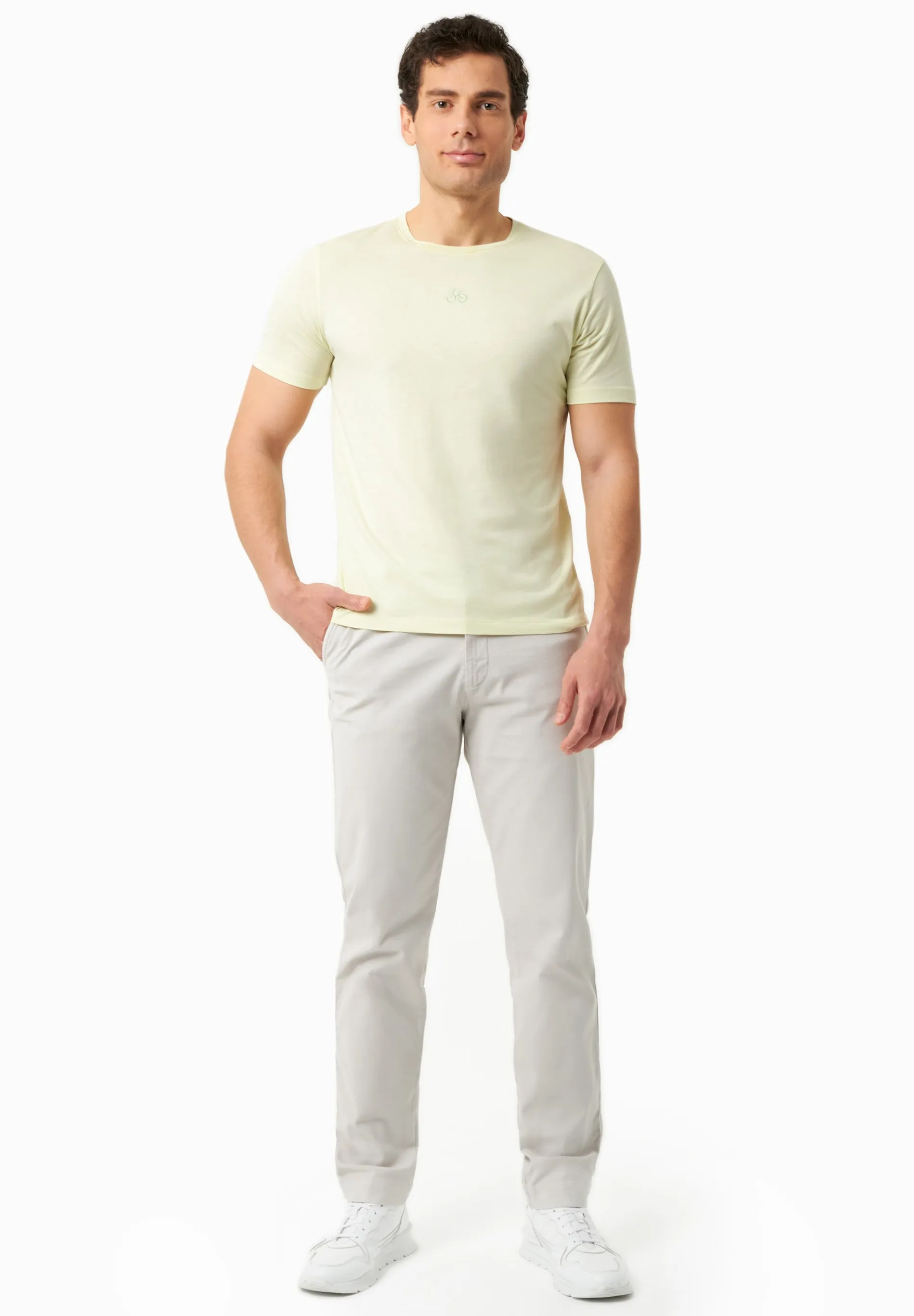 Men's Regular-Fit Organic Cotton Trousers Light Grey sold by Ivalo.com