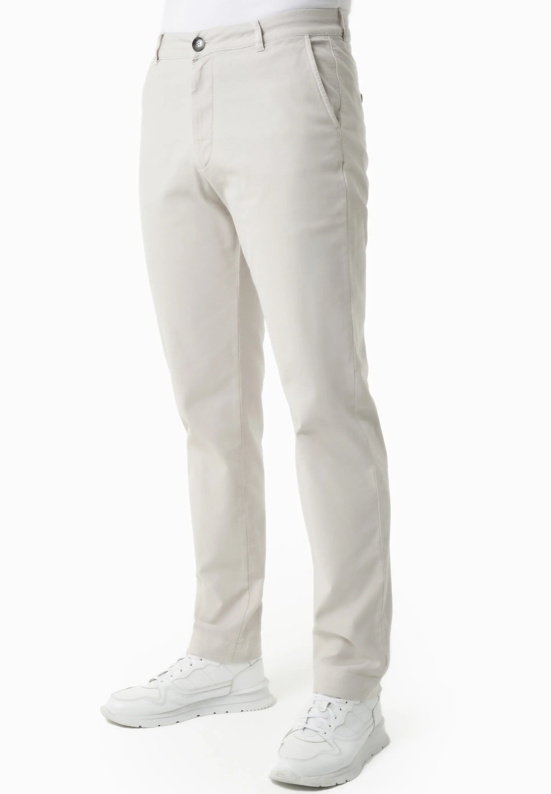 Men's Regular-Fit Organic Cotton Trousers Light Grey sold by Ivalo.com product image thumbnail 3