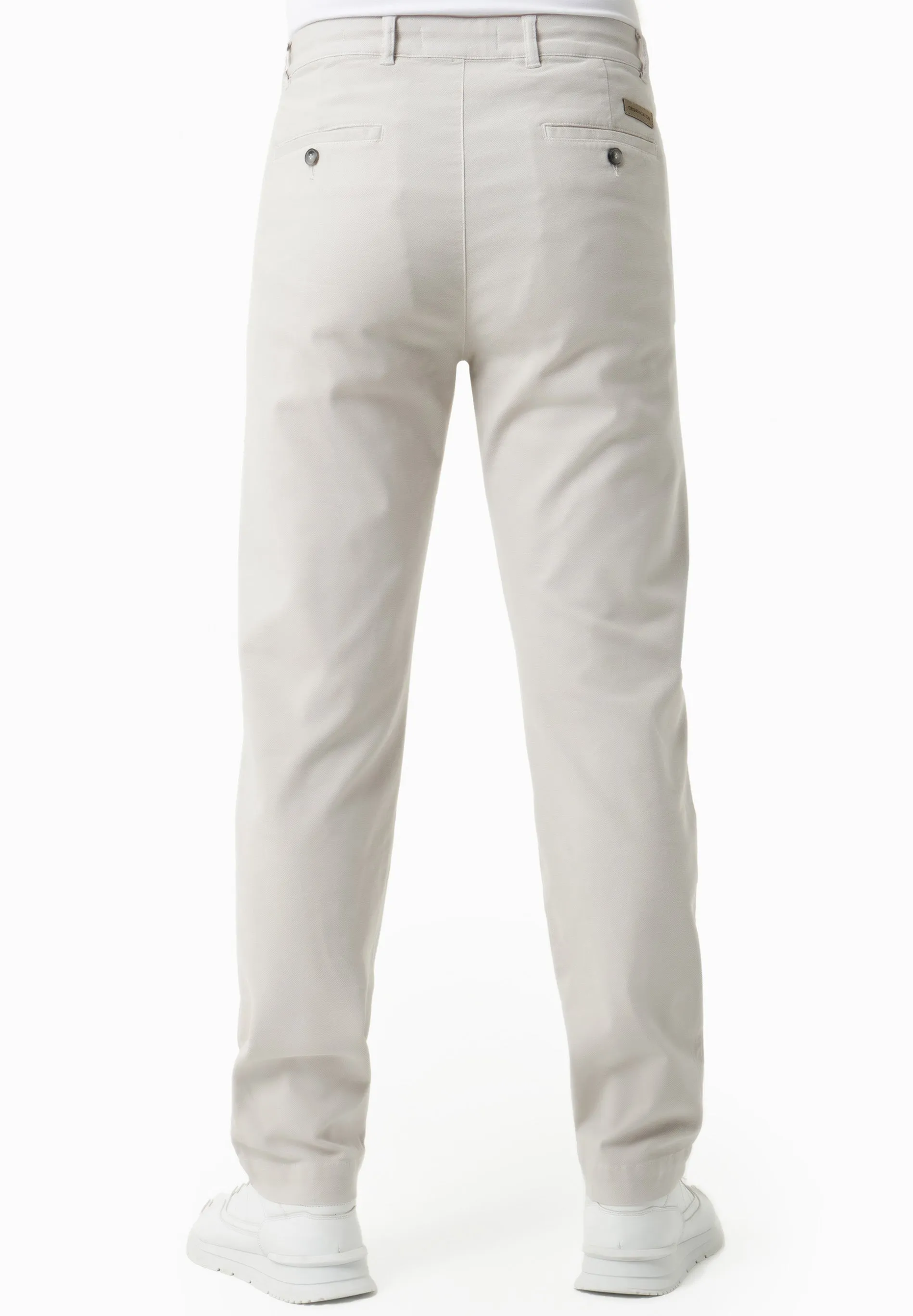 Men's Regular-Fit Organic Cotton Trousers Light Grey sold by Ivalo.com product image thumbnail 4