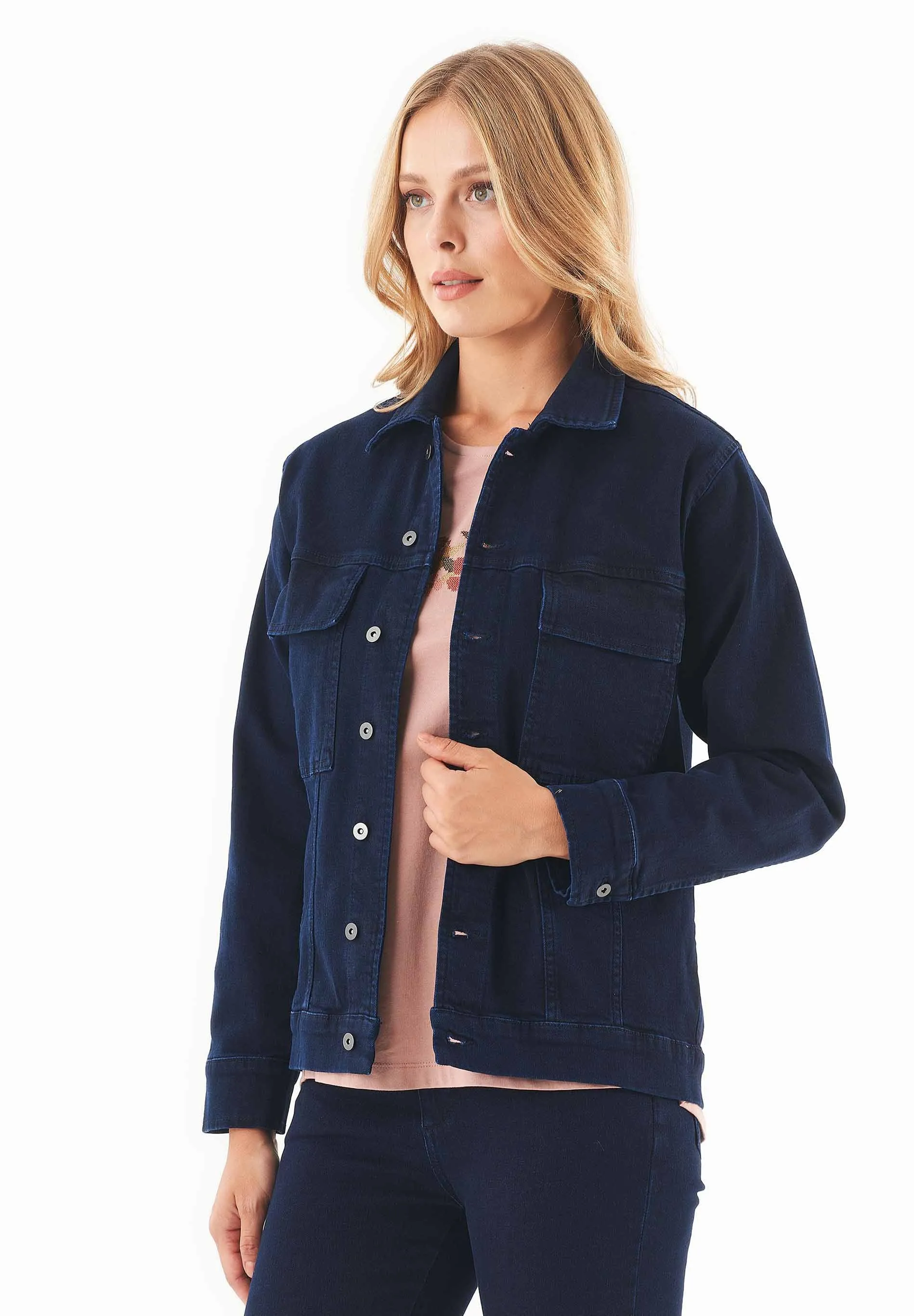 Women's Organic Cotton Denim Jacket Dark Navy sold by Ivalo.com product image thumbnail 2
