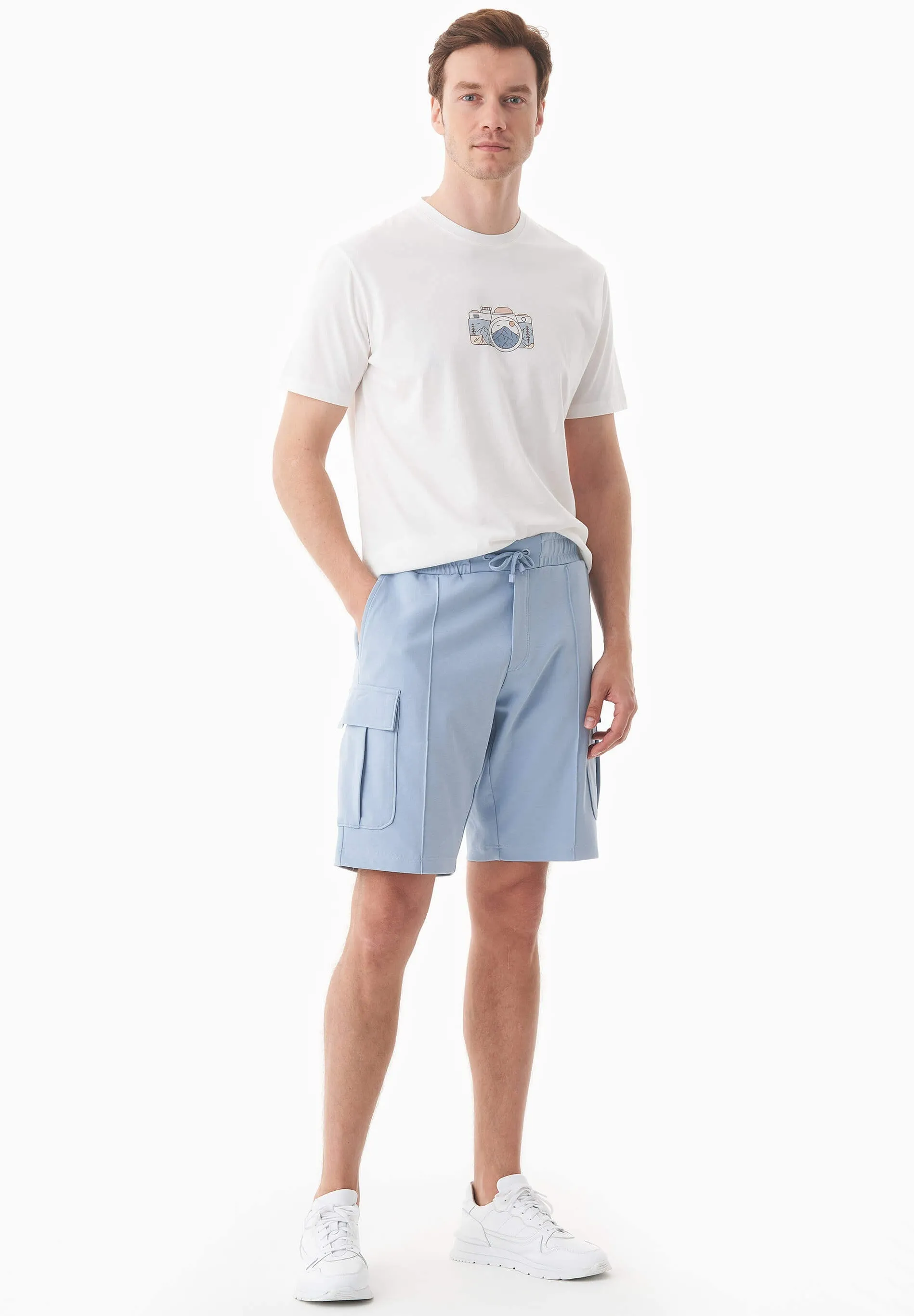Men's Piqué Cargo Sweatshorts Ice Blue sold by Ivalo.com product image thumbnail 2
