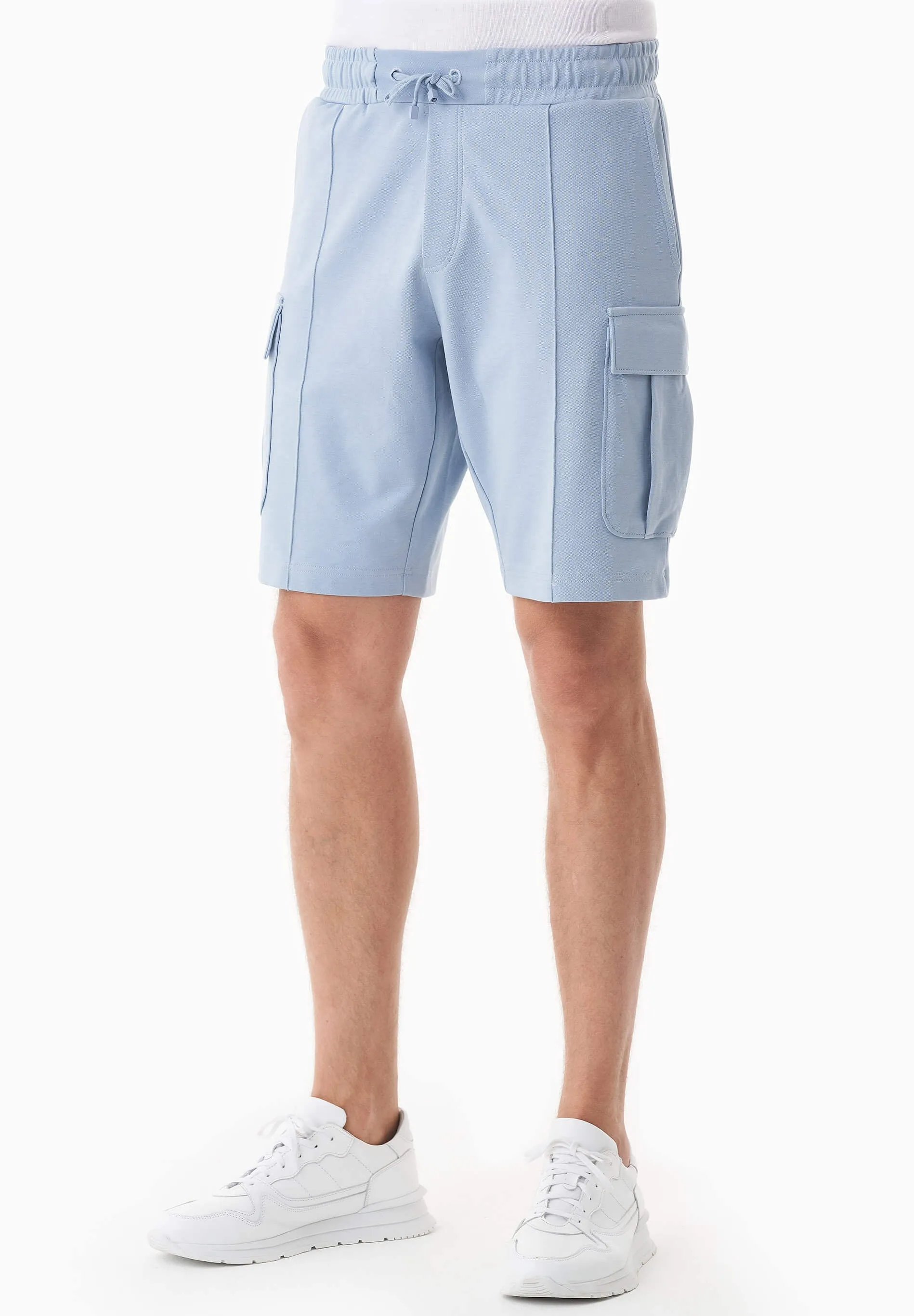 Men's Piqué Cargo Sweatshorts Ice Blue sold by Ivalo.com