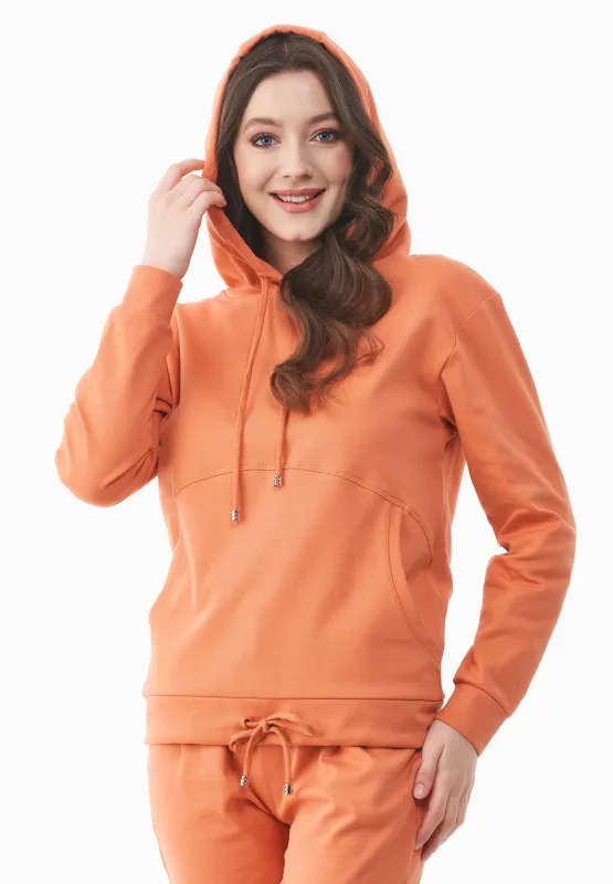 Women's Lightweight Hoodie With Drawstring Hem Dusty Orange sold by Ivalo.com
