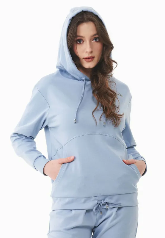 Women's Lightweight Hoodie With Drawstring Hem Ice Blue sold by Ivalo.com