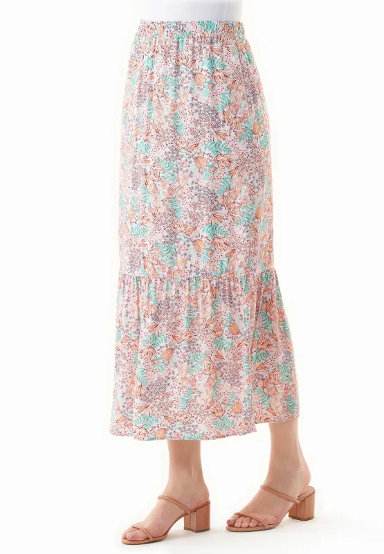 Tiered Ecovero Skirt Multi Colour Flower sold by Ivalo.com