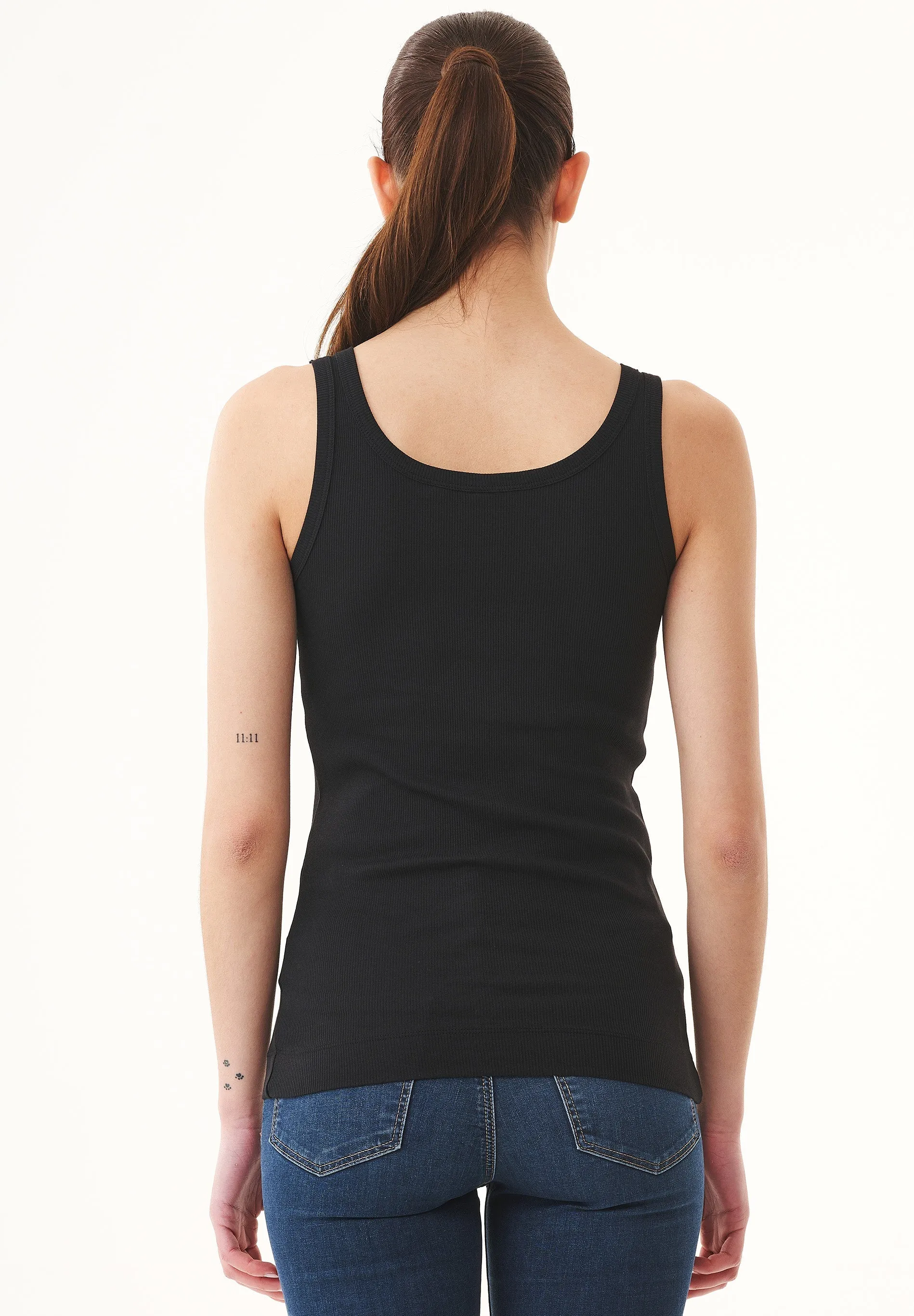 Ribbed Organic Cotton Tank Top Black sold by Ivalo.com product image thumbnail 2