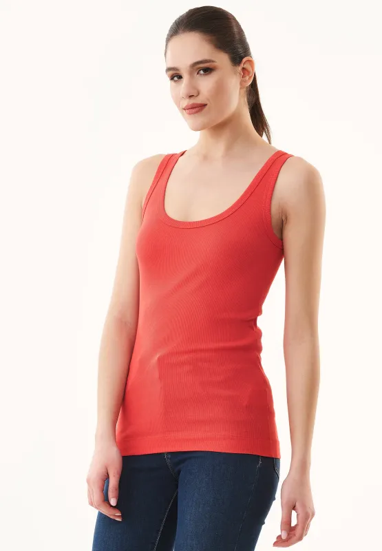 Ribbed Organic Cotton Tank Top Dusty Red sold by Ivalo.com