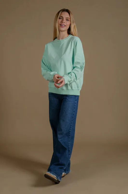Women’s Essential Pigment Oversized Sweater Dusty Aqua sold by Ivalo.com