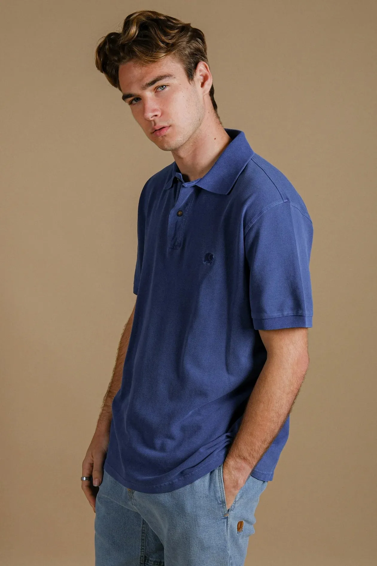 Men's Alcalali Pigment Polo Deep Water sold by Ivalo.com product image thumbnail 2