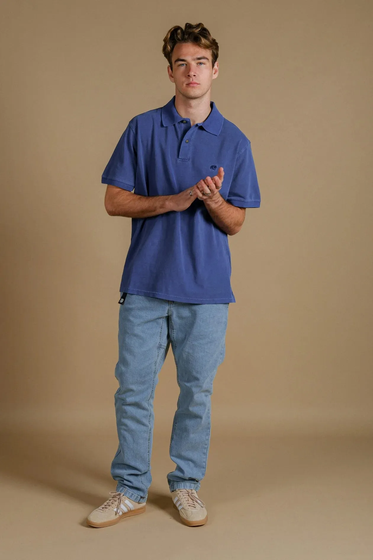 Men's Alcalali Pigment Polo Deep Water sold by Ivalo.com