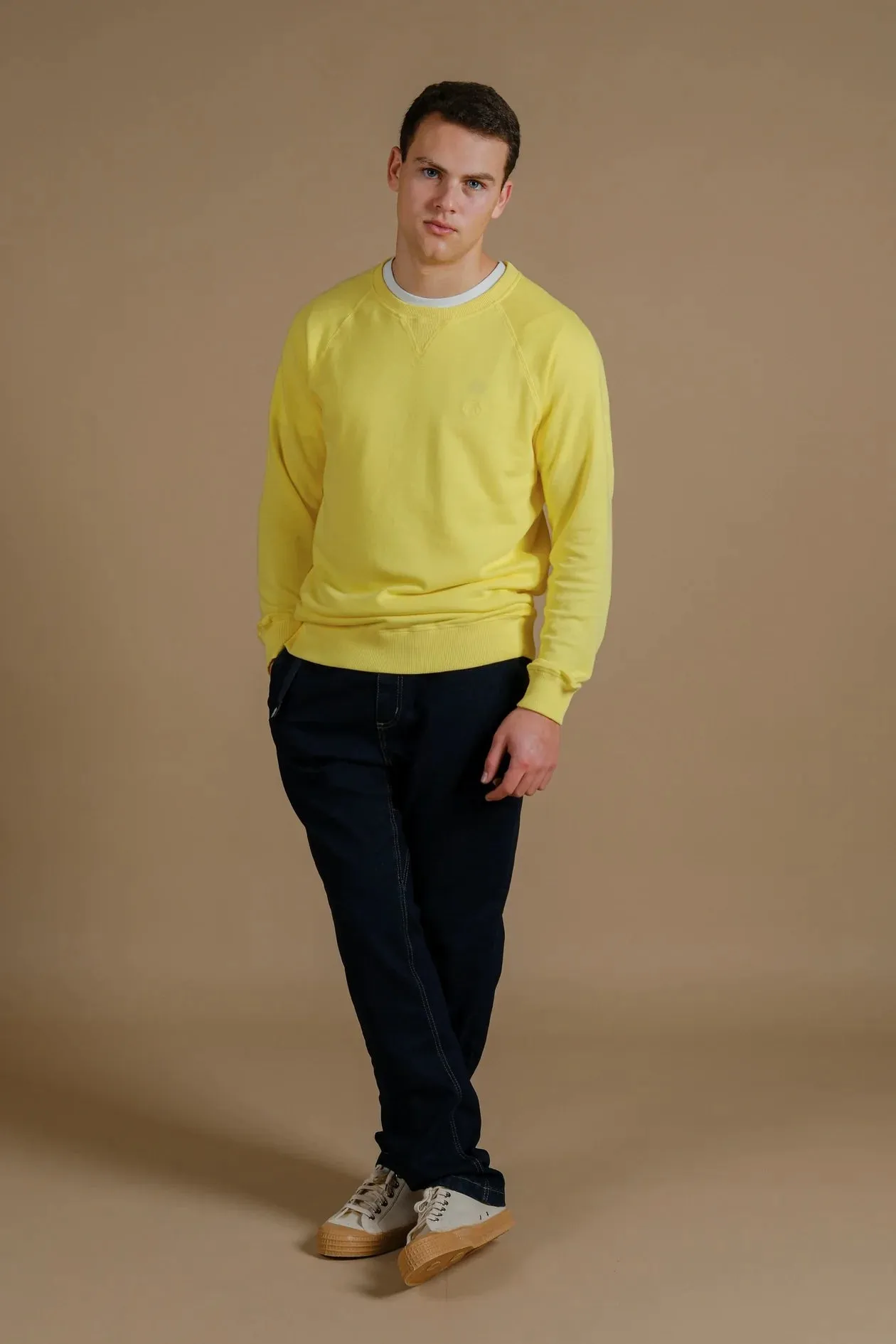Men's Essential Lightweight Pigment Sweater Date Yellow sold by Ivalo.com
