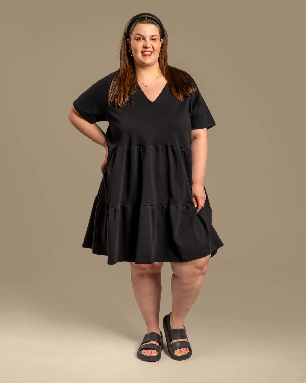 V-Neck Midi Dress Black sold by Ivalo.com