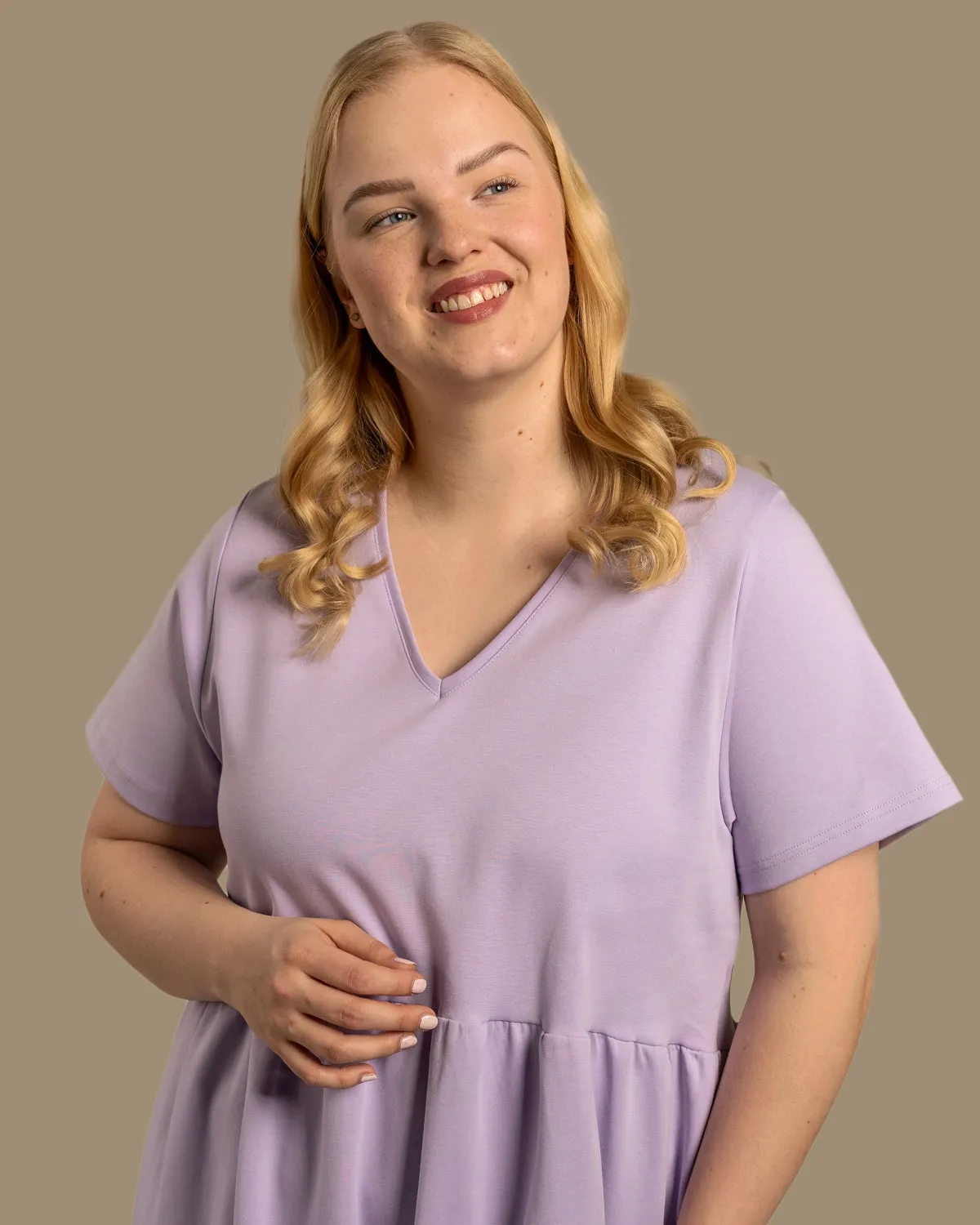 V-Neck Midi Dress Lavender sold by Ivalo.com product image thumbnail 5