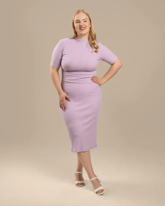 Ribbed T-Shirt Dress Lavender sold by Ivalo.com