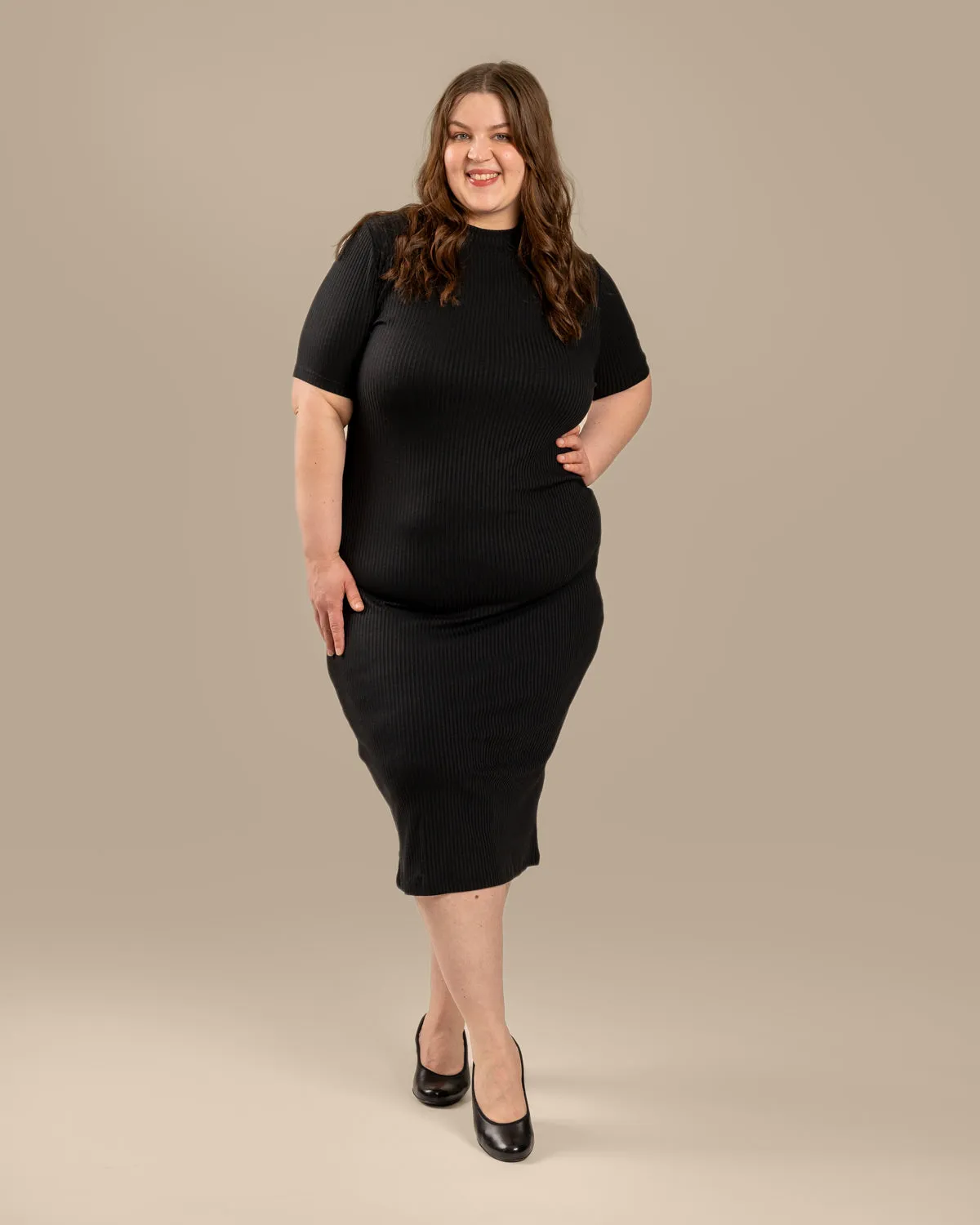 Ribbed T-Shirt Dress Black sold by Ivalo.com