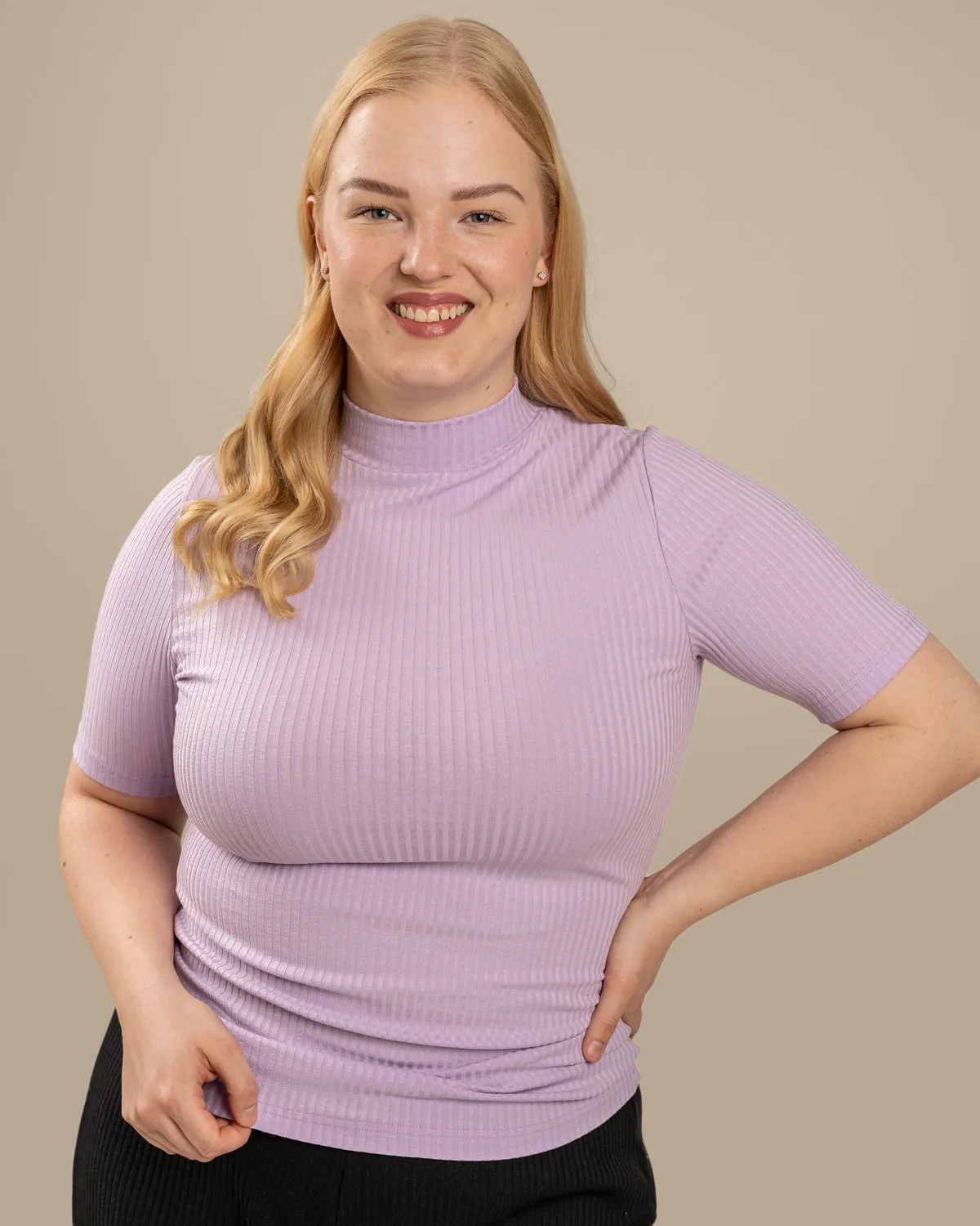 Ribbed T-Shirt Lavender sold by Ivalo.com
