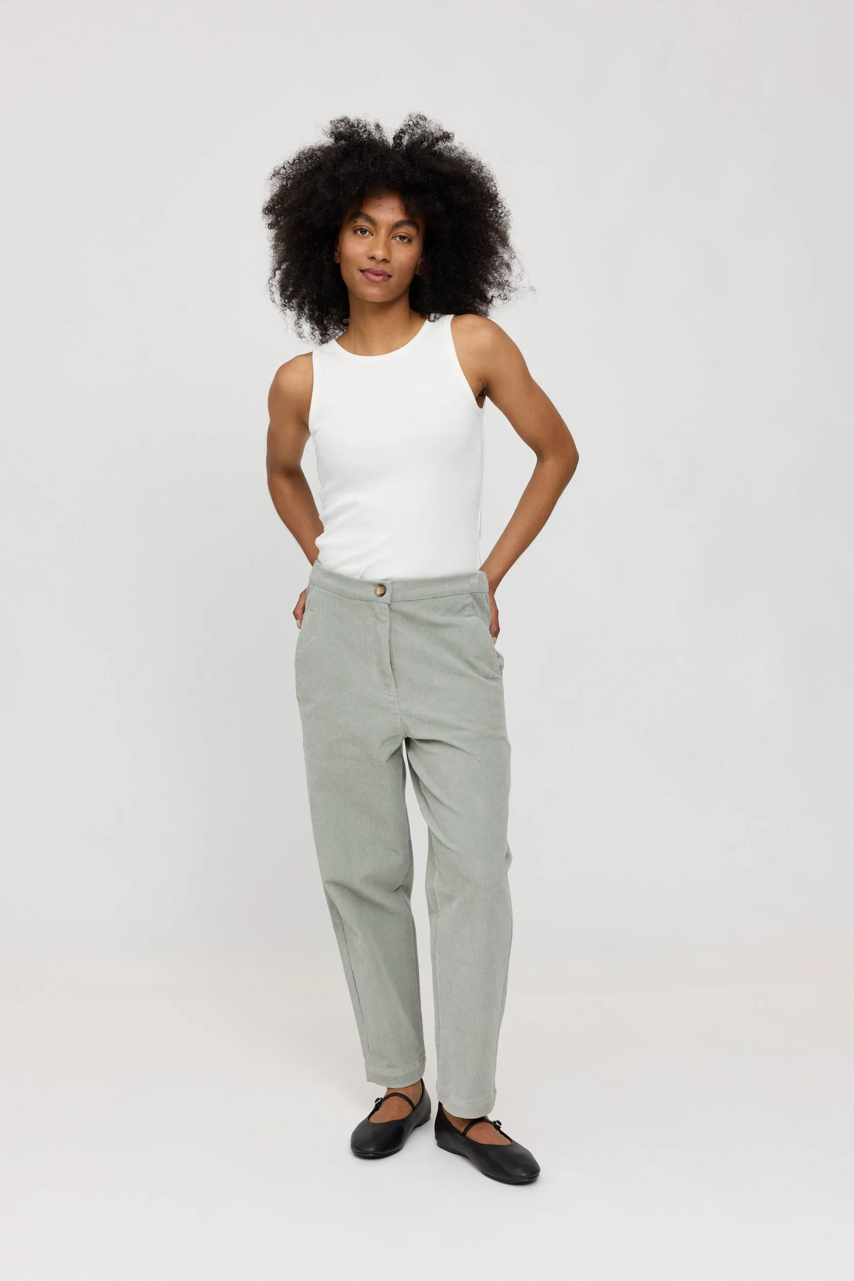 Barrel Leg Corduroy Pants sold by Ivalo.com