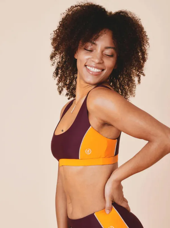 Agung Colorblock Sporty Bikini Top Deep/Flame sold by Ivalo.com