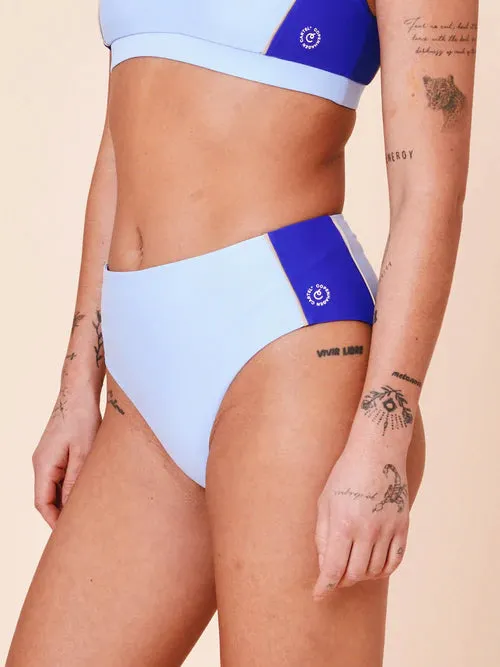 Ubud Colorblock Highwaisted Bikini Bottom Clear/Cartel Blue sold by Ivalo.com