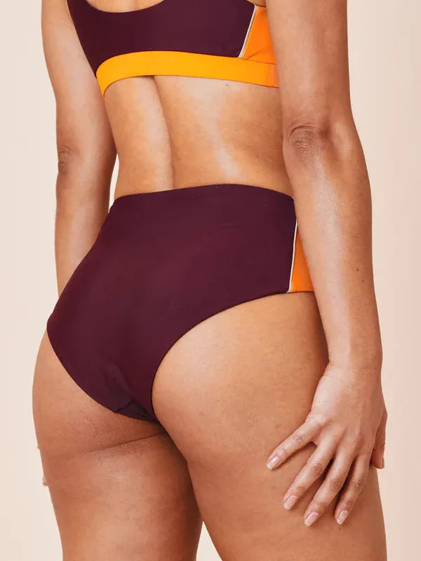 Ubud Colorblock Highwaisted Bikini Bottom Deep/Flame sold by Ivalo.com product image thumbnail 4