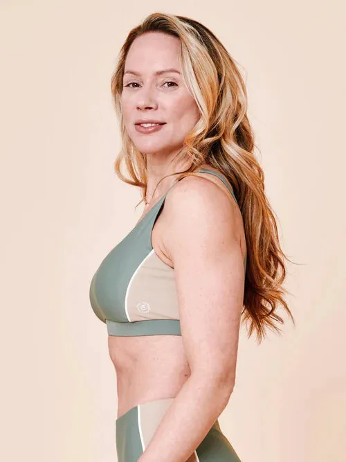 Agung Colorblock Sporty Bikini Top Army/Sand sold by Ivalo.com product image thumbnail 3