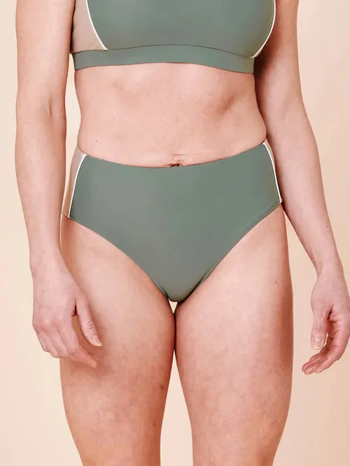 Ubud Colorblock Highwaisted Bikini Bottom Army/Sand sold by Ivalo.com product image thumbnail 3