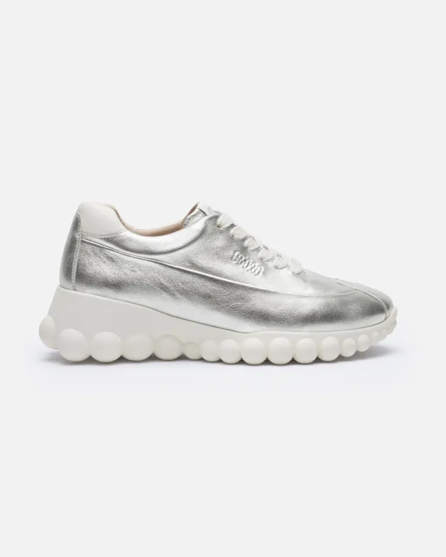 Mother-Of-Pearl Sneakers Silver Leather sold by Ivalo.com